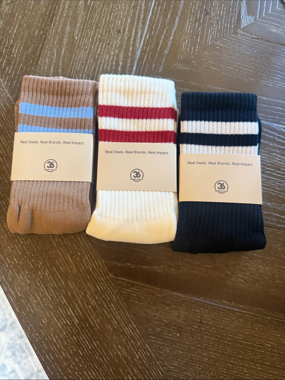 3-pack Women’s Pilates Crew Socks with  Stripes